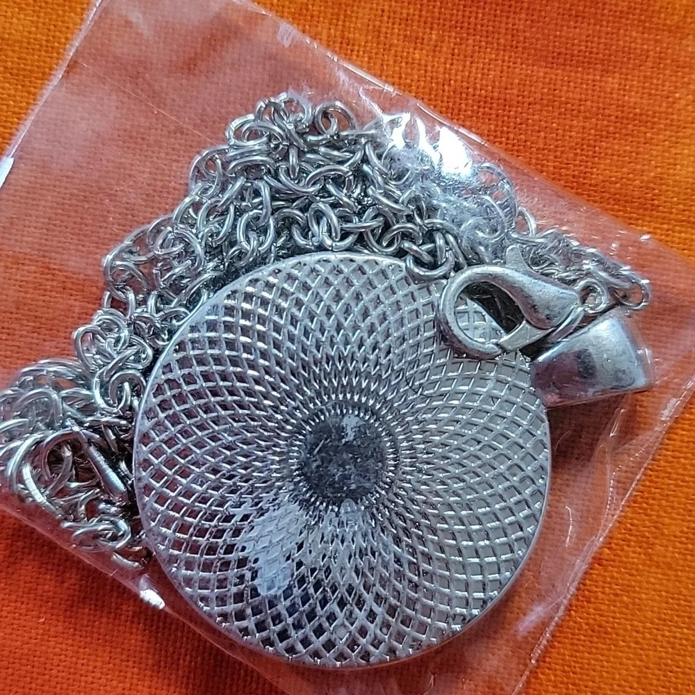 BTS Pendant with Necklace Chain Blue Silver New